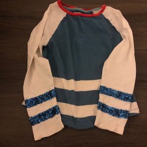 Mini Boden Jonnie B. Baseball Glitter Shirt